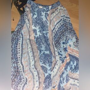 LIX Bohemian Blue and Orange Patterned Dress Medium